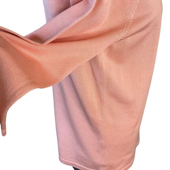 PENDLETON Woman's Knit Pullover Top Size S Silk Blend Peach Tie Collar - Picture 6 of 15